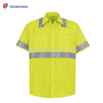 Hola Vis Visibility High Polo Polo Reflective Tape EN471 Amarillo Safety Security Work Wear Camiseta